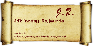 Jánossy Rajmunda névjegykártya
